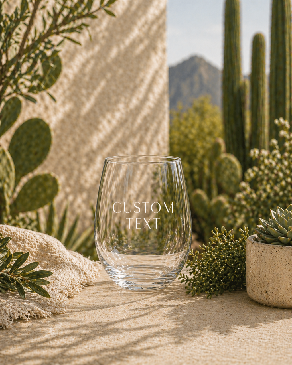 Custom Stemless Wine Glass